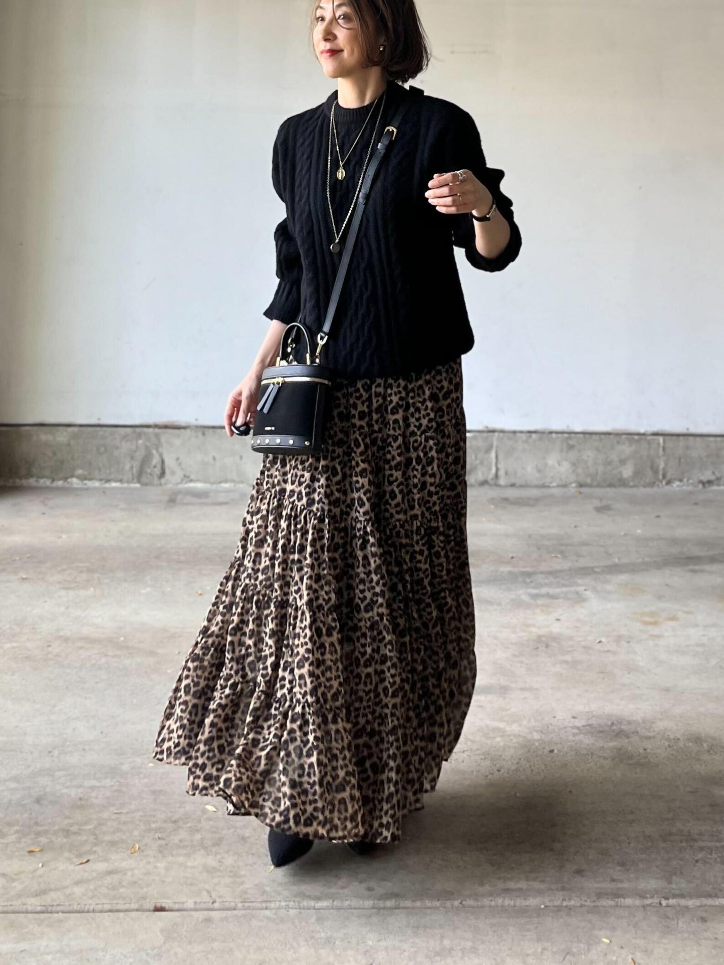 レオパードティアードスカート