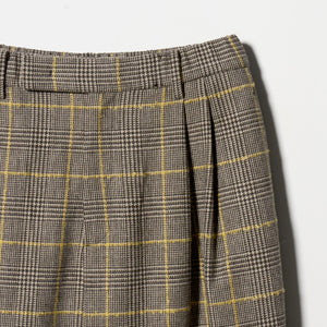 チェック ワイドタックパンツ