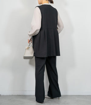 パウダーサテンギャザーブラウス