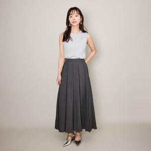 ブライトワイドリブスリーブレスニット≪手洗い可能≫