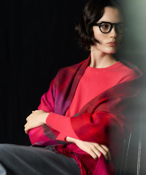 カシミヤ チェック ストール