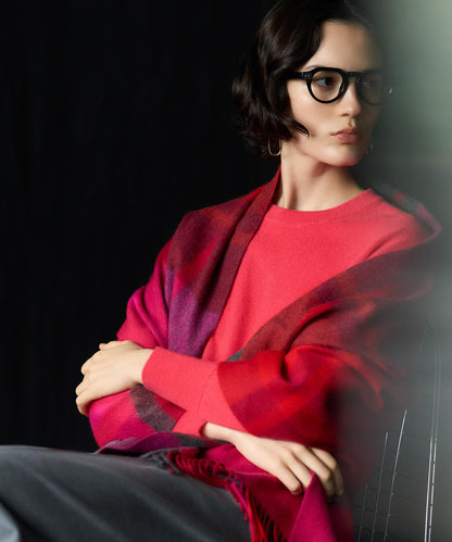 カシミヤ チェック ストール