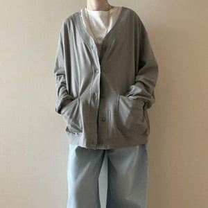 コットンジャージーオーバーカーディガン