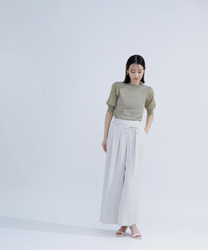 ナローリボンイージーワイドパンツ
