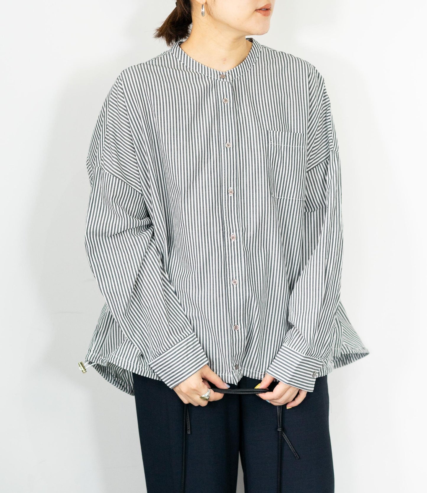 バルーンドロストコットンシャツ