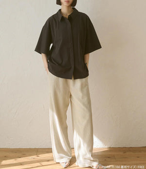 【接触冷感】バックタックオーバーシャツ