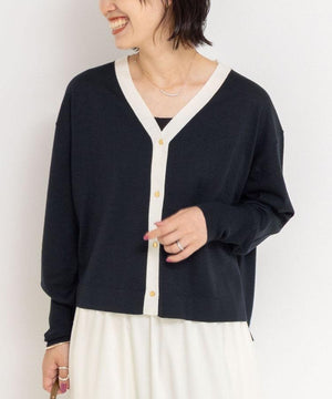 18G天竺ゆったりVカーデ