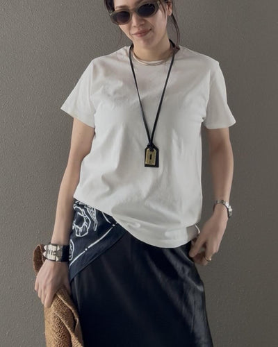 バイオウォッシュクルーネックTシャツ