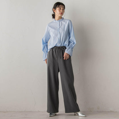 襟フリルブラウス≪洗濯機で洗える≫