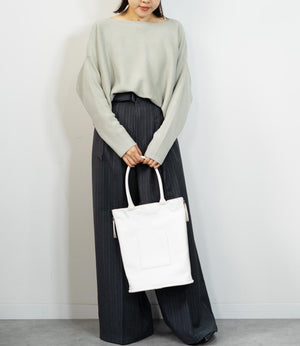 ボートネックコットンニット