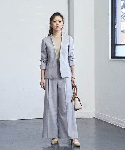 サマーウール混ワイドパンツ