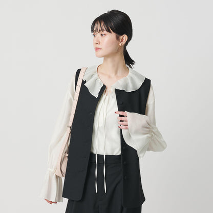 ラッフル スキッパーブラウス