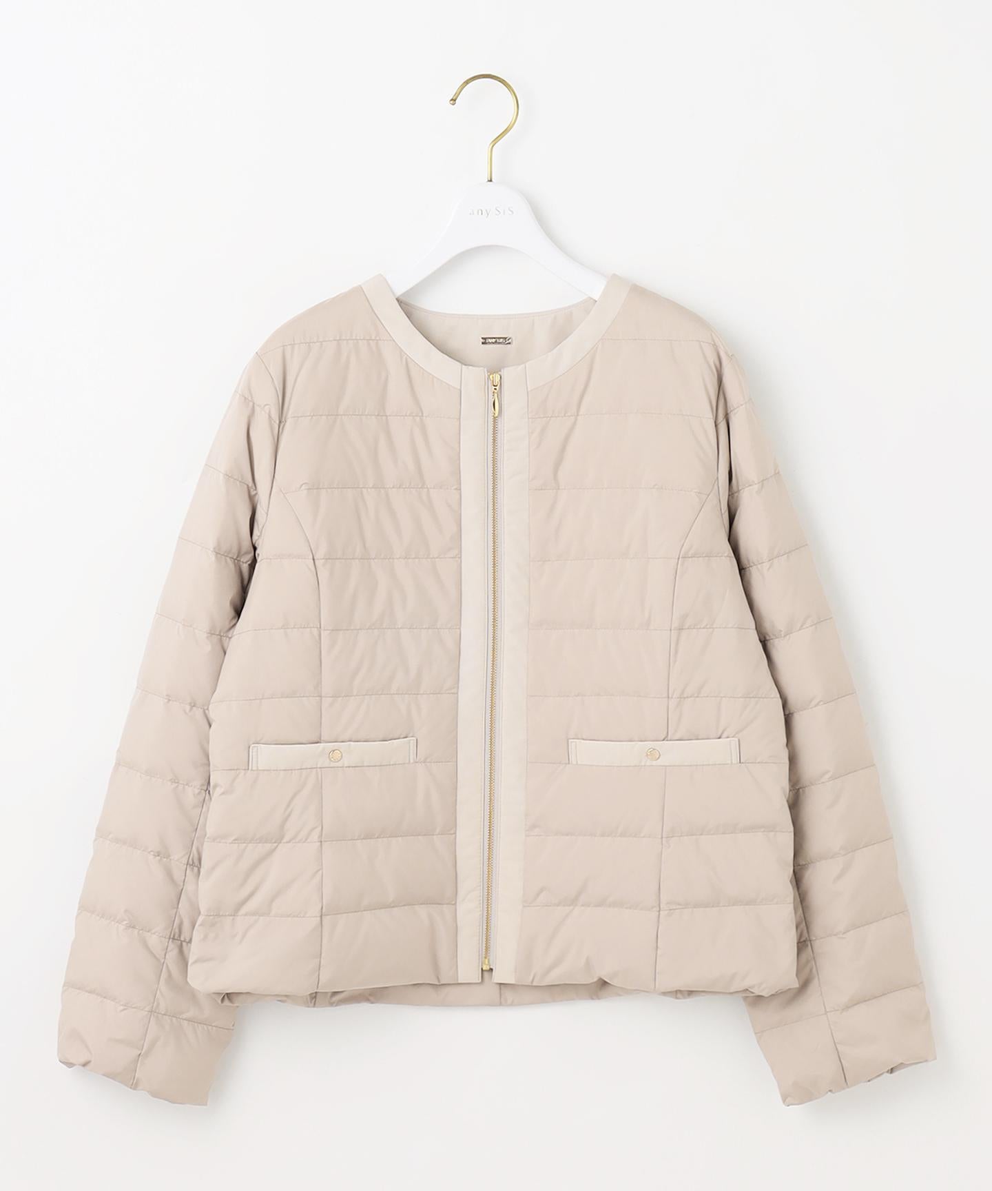 2WAYノーカラーダウン ジャケット