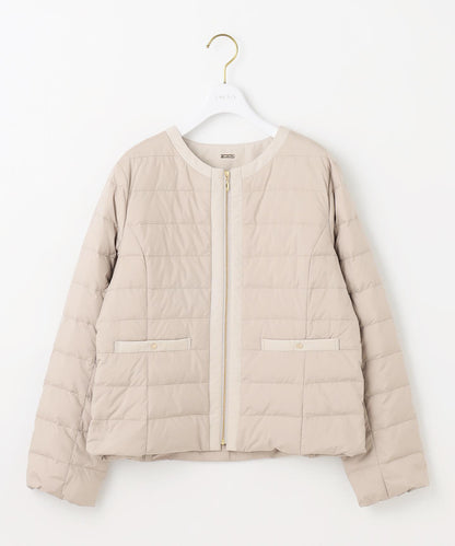 2WAYノーカラーダウン ジャケット