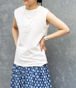 USAコットンコンパクトノースリーブカットソー