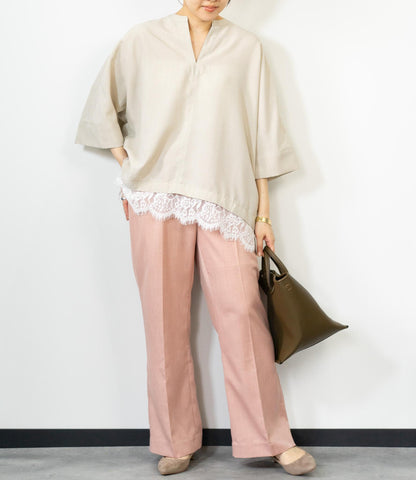 レースドッキングスキッパーブラウス