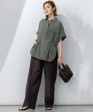 ライトシアーマットクロス ミリタリーディティール シャツ