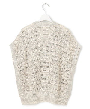 テープミックススカシ ドルマン ニットベスト