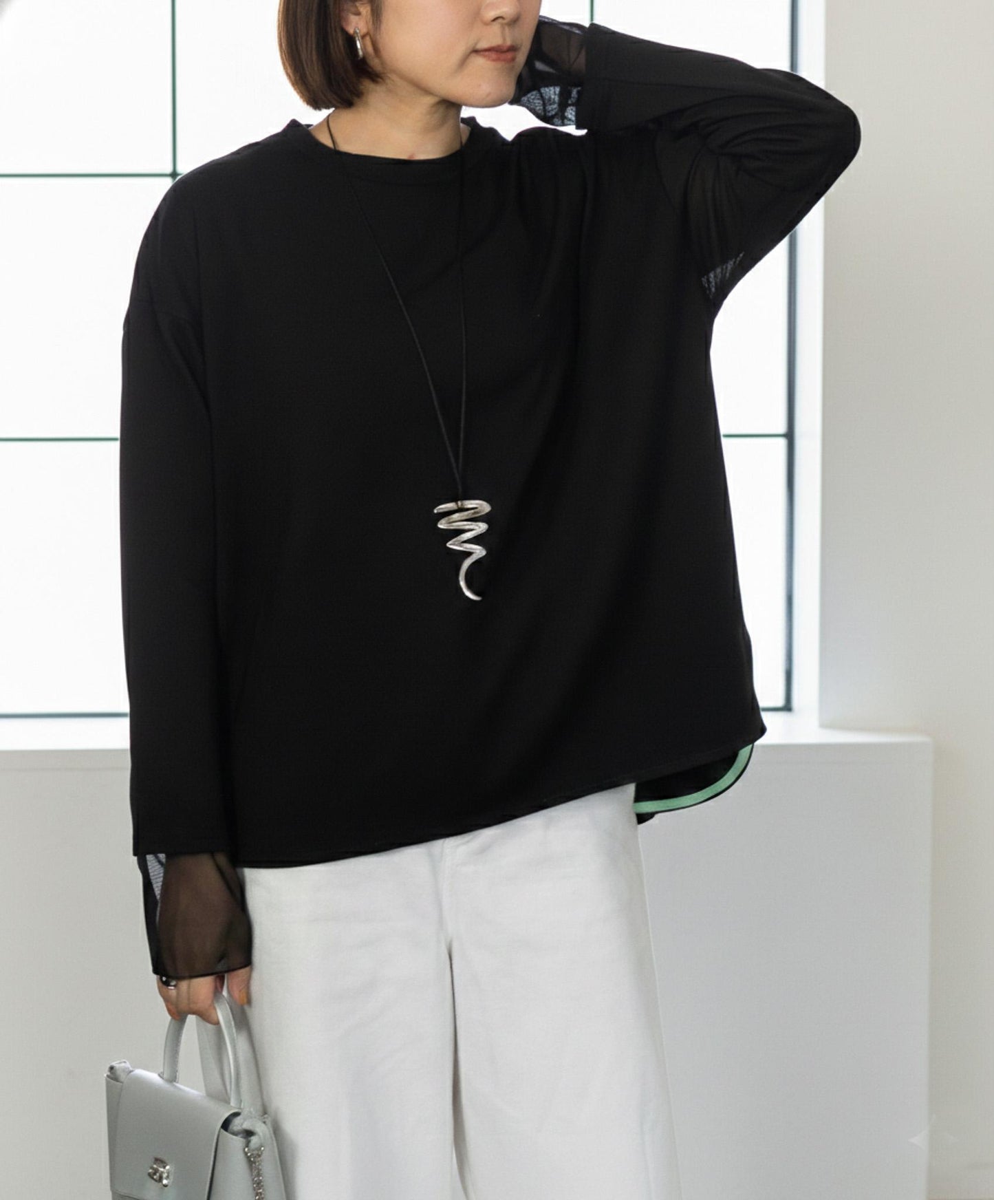 ポイントカラーロングTシャツ