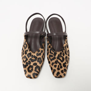 ヘアー×レザーライク コンビ フラットシューズ