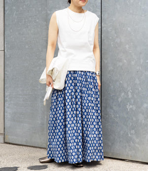 プリントボイルギャザースカート