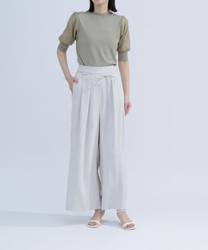 ナローリボンイージーワイドパンツ