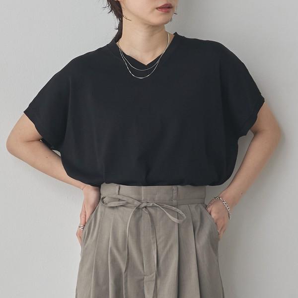 【接触冷感】フレンチドルマンVネックニット