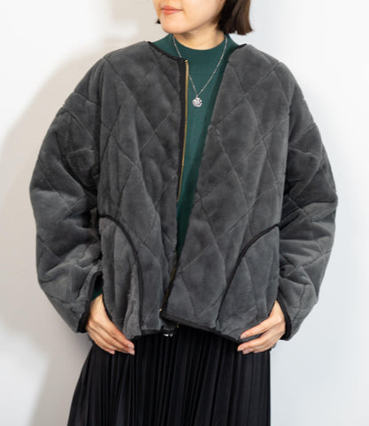 リバーシブルファーキルティングアウター