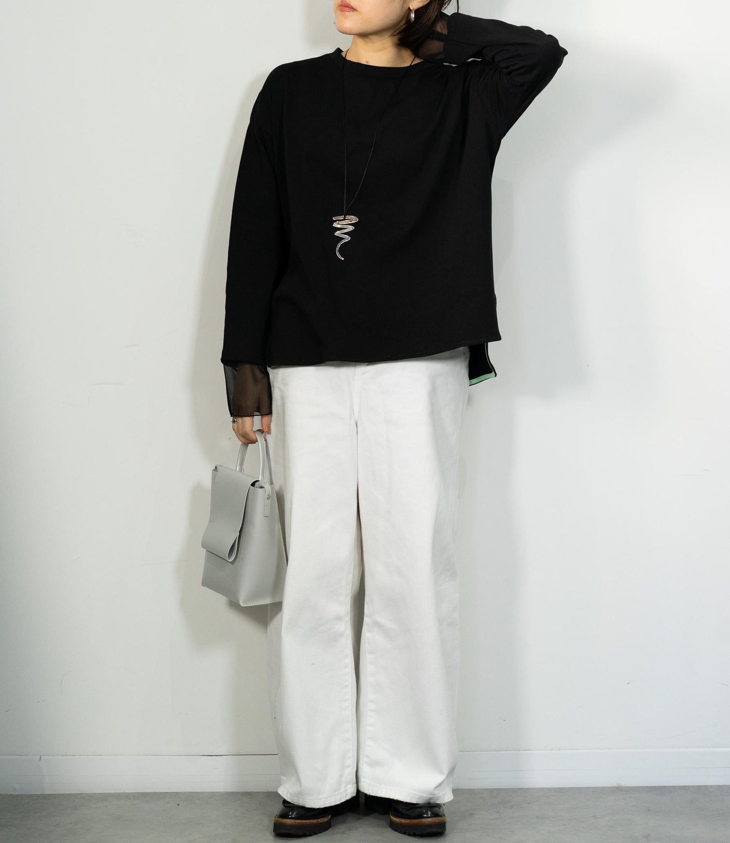 ポイントカラーロングTシャツ