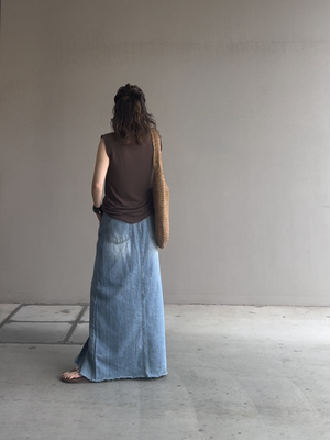 リネンノースリーブトップ