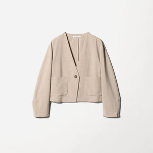 ポリエステルブレンド カラーレス ショートジャケット