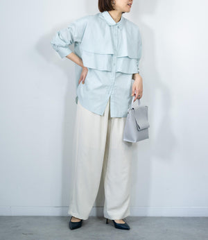 レイヤードライクダブルフリルシャツ