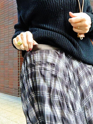 チェックシフォンスカート