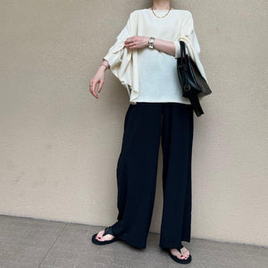 リネンざっくりニットケープ