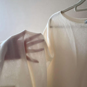 リネンざっくりニットケープ