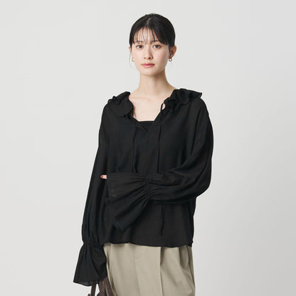 ラッフル スキッパーブラウス