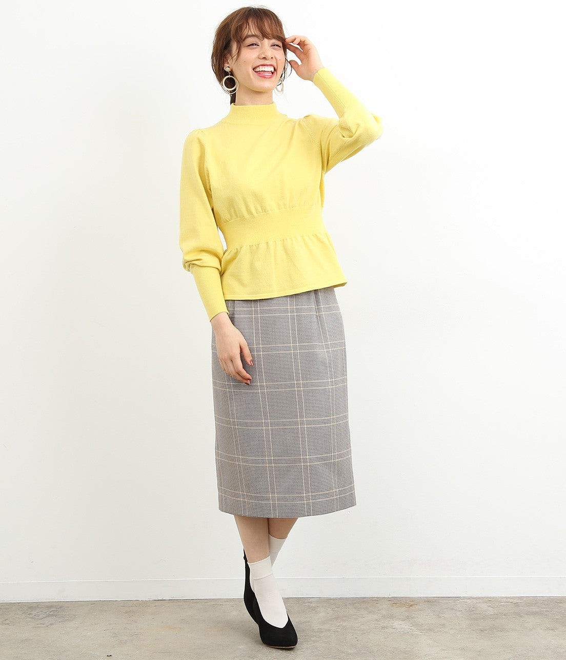 チェック柄スカート