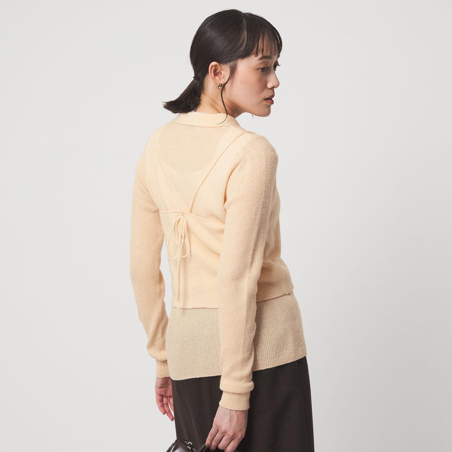 ポロニット カーディガン × ビスチェ ニット セット