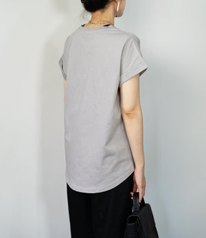 【接触冷感】レタリングフレンチスリーブTシャツ