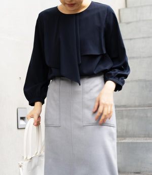 アシンメトリーフレアブラウス