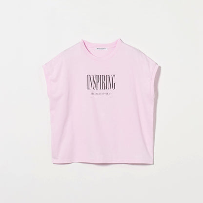 コットン ロゴプリント フレンチスリーブ Tシャツ