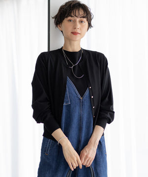 ヴィスコースストレッチ Vネック ニットカーディガン