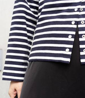 ボーダースナップカーディガン