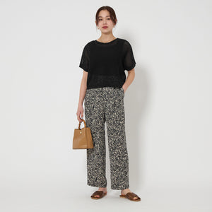 アート ボタニカル プリント パンツ