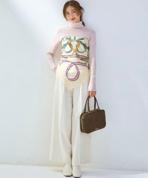 ウーステッドウール リブタートル ニット