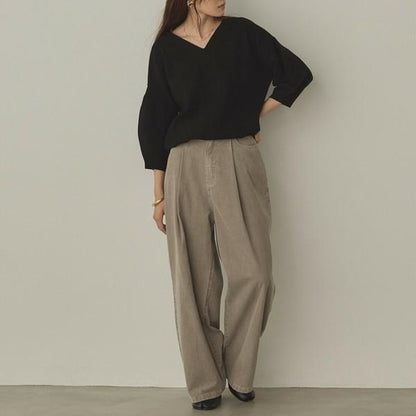 前後2way7部丈ニットプルオーバー