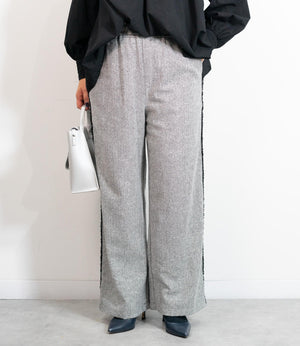 サイドフリンジヘリンボーンパンツ