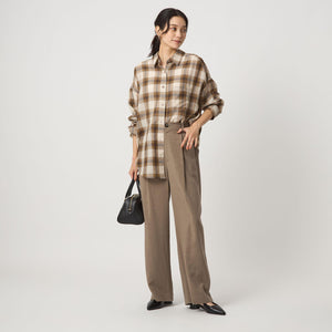 ［size SHORTあり］シアー チェック シャツ