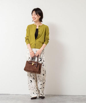 天竺クルーネックカーデ