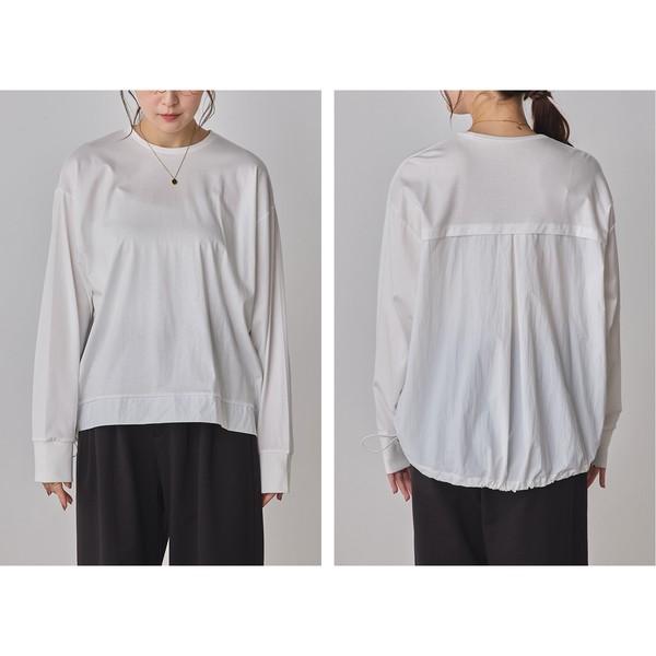 布帛ドッキングカットソー